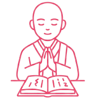 読経する僧侶のアイコン